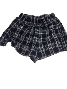 Plaid Elastic-Waist Black Women's Bermuda Shorts